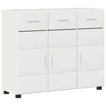 vidaXL Buffet Blanc brillant 88 5 x 30 5 x 73 cm Bois d'ingénierie