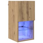 vidaXL Meuble TV mural Montage mural Chêne artisanal 30 5 x 30 x 60 cm