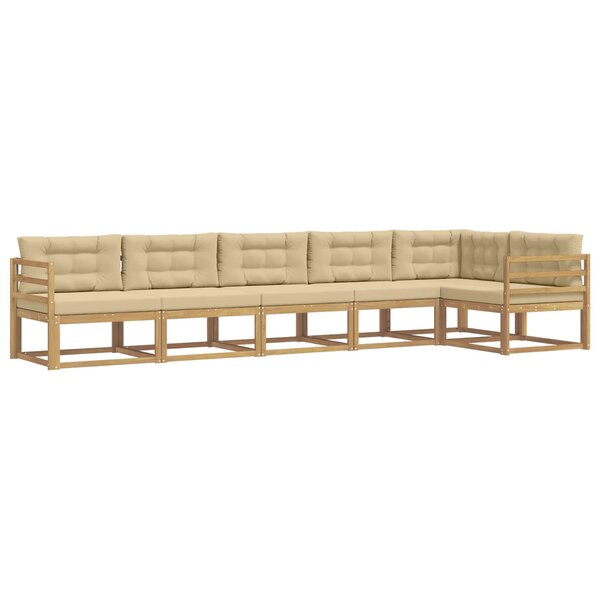 vidaXL Ensemble de canapés d'extérieur 4 pc Blanc et Beige Polyester