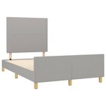 vidaXL Cadre de lit avec tête de lit gris clair 120x190 cm tissu