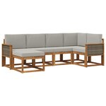 vidaXL Ensemble de canapés d'extérieur 6 Pièces Naturel et gris clair