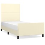 vidaXL Cadre de lit avec tête de lit Crème 80x200 cm Similicuir