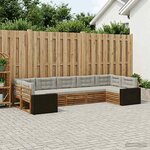 vidaXL Ensemble de canapés d'extérieur 7 Pièces Naturel et gris clair