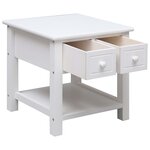 vidaXL Table d'appoint Blanc 40x40x40 cm Bois de Paulownia