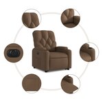 vidaXL Fauteuil inclinable électrique marron tissu