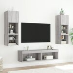 vidaXL Meuble TV avec lumières LED sonoma gris 60x30x30 cm