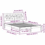 vidaXL Cadre de lit avec tête de lit rembourrée Marron 150 x 200 cm