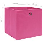 vidaXL Boîtes de rangement 4 Pièces Tissu intissé 28x28x28 cm Rose
