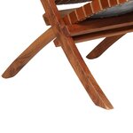 vidaXL Chaise pliable bandes croisées marron cuir véritable