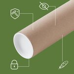 Pack and Move - Lot 12 tubes pour expédition et emballage - 0.6x50cm - Pour affiche et poster - Avec capuchon