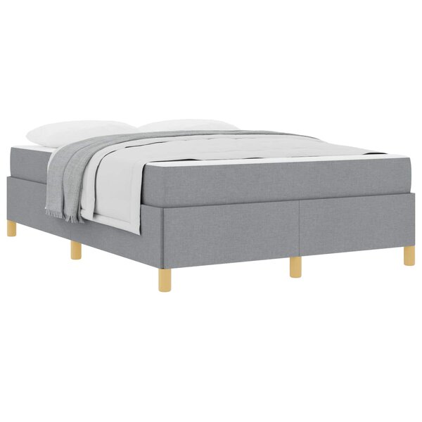 vidaXL Cadre de lit avec matelas Gris clair 140 x 200 cm tissu