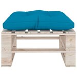 Vidaxl repose-pied palette de jardin avec coussin bleu bois de pin