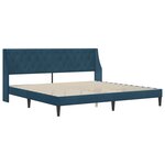 vidaXL Cadre de lit avec matelas Bleu 200 x 200 cm Velours