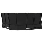 vidaXL Canapé d'angle inclinable avec coussins Noir Résine tressée