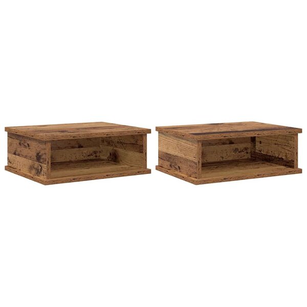 vidaXL Table de chevet 2 Pièces Bois ancien 40 x 31 x 15 cm