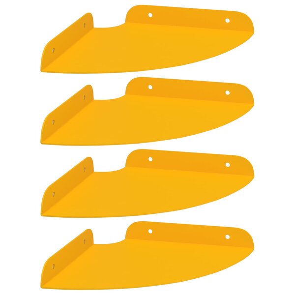 vidaXL Étagère flottante 4 Pièces Jaune moutarde 18 x 18 x 2 cm