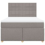 vidaXL Sommier à lattes de lit avec matelas Taupe 140x190 cm Tissu