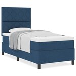 vidaXL Lit à ressorts avec matelas Bleu 90 x 200 cm tissu