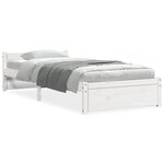vidaXL Cadre de lit sans matelas blanc bois massif 100x200 cm