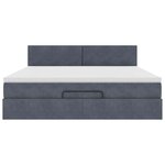 VidaXL Cadre de lit ottoman avec matelas gris foncé 180x200 cm velours