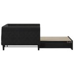 vidaXL Lit de jour avec gigogne sans matelas noir 100x200 cm