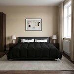vidaXL Duvet d'été simple Matelassé Noir 200 x 220 cm Microfibre