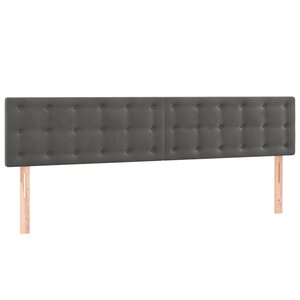 vidaXL Têtes de lit 2 Pièces Gris foncé 80x5x78/88 cm Velours
