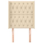 vidaXL Tête de lit avec oreilles Crème 83x16x118/128 cm Tissu