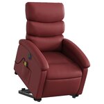 vidaXL Fauteuil inclinable de massage électrique rouge bordeaux