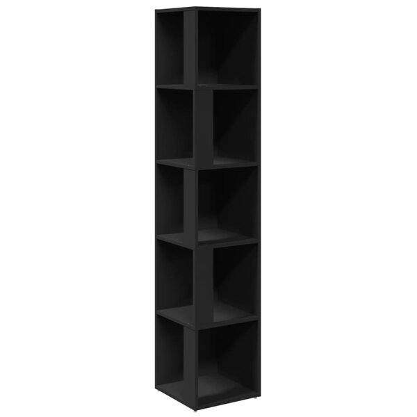 vidaXL Armoire d'angle Noir 33x33x164 5 cm Bois d'ingénierie