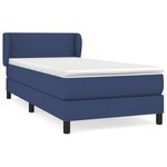 vidaXL Sommier à lattes de lit avec matelas Bleu 100x200 cm Tissu