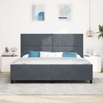 vidaXL Cadre de lit avec tête de lit Gris foncé 200 x 200 cm Velours