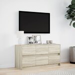 vidaXL Meuble TV avec LED chêne sonoma 100x34x50 cm bois d'ingénierie