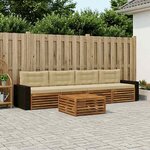 vidaXL Ensemble de canapés d'extérieur 5 Pièces Naturel et Beige