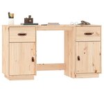 vidaXL Bureau avec armoires 135x50x75 cm Bois massif de pin