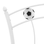 vidaXL Cadre de lit avec design de football Blanc Métal 90x200 cm