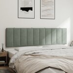 vidaXL Coussin de tête de lit Hanko gris clair 183 cm velours