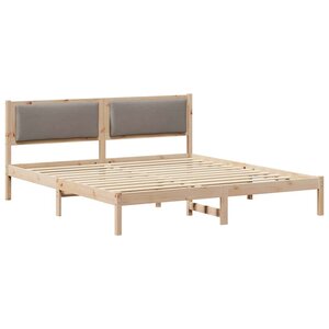 vidaXL Cadre de lit avec tête de lit Taupe 200 x 200 cm Pin massif