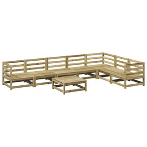 vidaXL Salon de jardin 8 Pièces bois de pin imprégné