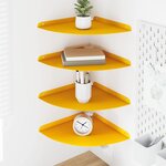 vidaXL Étagère flottante 4 Pièces Jaune moutarde 30 x 30 x 2 cm