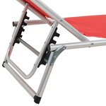 vidaXL Chaises longues pliables et toit 2Pièces Aluminium textilène Rouge