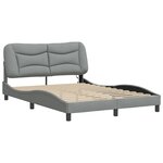 vidaXL Cadre de lit avec LED sans matelas Hvar gris clair 120x200 cm tissu