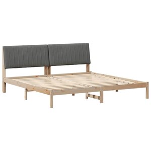 vidaXL Cadre de lit avec tête de lit Marron 200 x 200 cm Pin massif