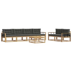 vidaXL Ensemble de canapés d'extérieur 6 Pièces Blanc et anthracite