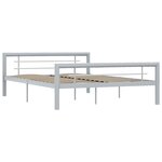 vidaXL Cadre de lit Gris et blanc Métal 120 x 200 cm