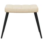 vidaXL Chaise de relaxation avec tabouret Crème Tissu