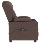 vidaXL Fauteuil inclinable électrique Marron Similicuir