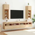 vidaXL Meuble TV avec lumières LED chêne sonoma 30 5x30x90 cm