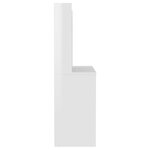 vidaXL Table de maquillage avec éclairage LED MDF Blanc brillant