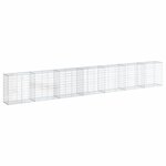 vidaXL Panier gabion avec couvercle 700x50x100 cm fer galvanisé